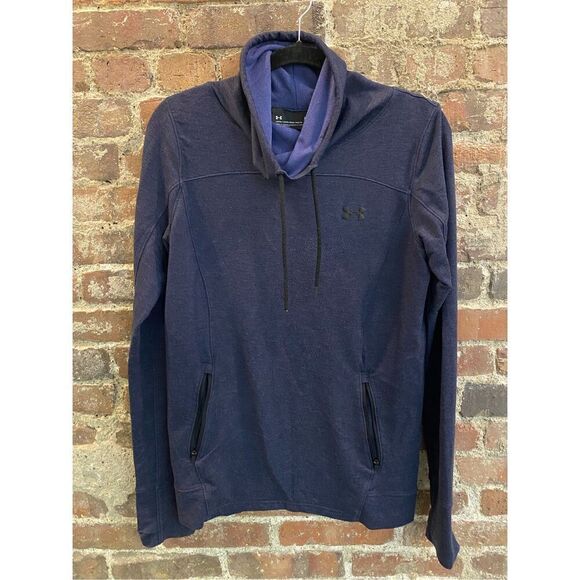 Under Armour Dark Blue Drawstring Cowell Neck Pullover Sweatshirt Women’s Size M - Picture 1 of 9